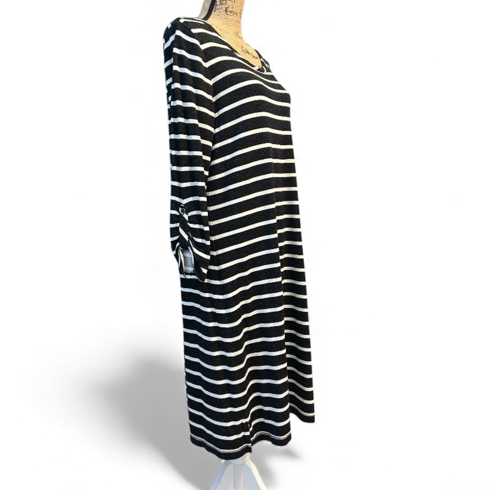 Talbots Black and Gray Heather Knitwear Knee Length Dress. Size medium EC - Picture 3 of 7